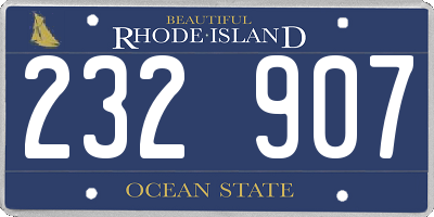 RI license plate 232907
