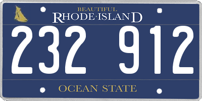 RI license plate 232912