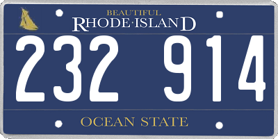 RI license plate 232914