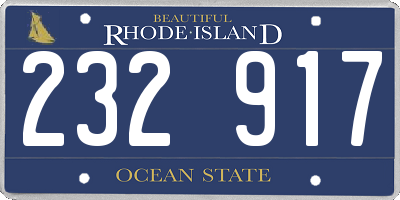 RI license plate 232917
