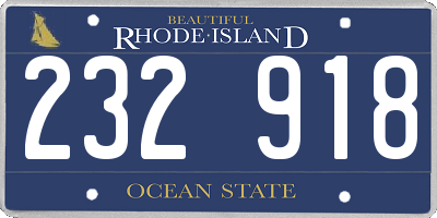 RI license plate 232918