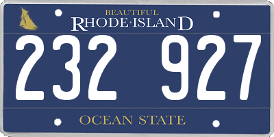RI license plate 232927