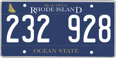 RI license plate 232928