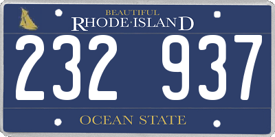 RI license plate 232937