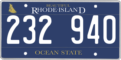 RI license plate 232940