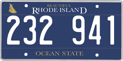 RI license plate 232941