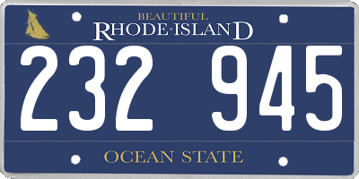 RI license plate 232945