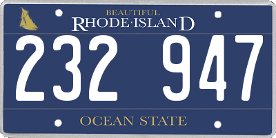 RI license plate 232947