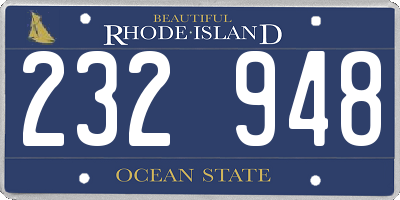 RI license plate 232948