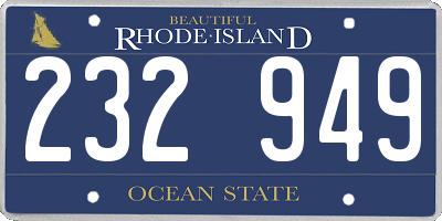 RI license plate 232949