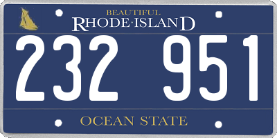 RI license plate 232951