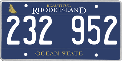 RI license plate 232952
