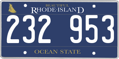 RI license plate 232953