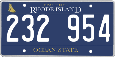 RI license plate 232954