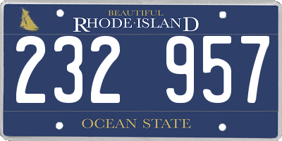 RI license plate 232957