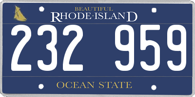 RI license plate 232959