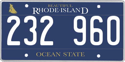 RI license plate 232960