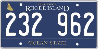 RI license plate 232962