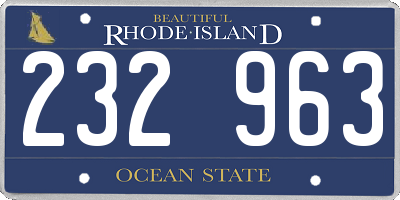 RI license plate 232963
