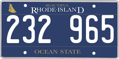 RI license plate 232965