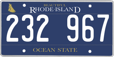 RI license plate 232967