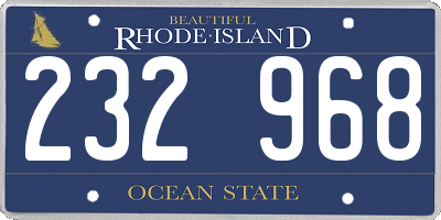 RI license plate 232968