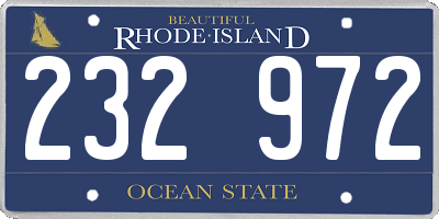 RI license plate 232972