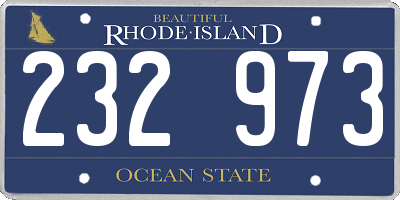 RI license plate 232973