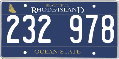 RI license plate 232978