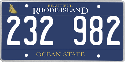 RI license plate 232982