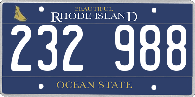 RI license plate 232988