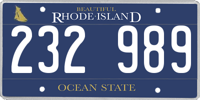 RI license plate 232989