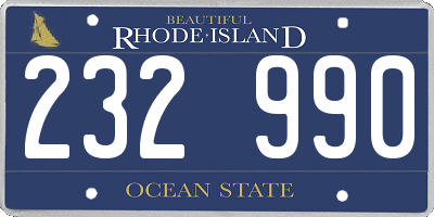 RI license plate 232990