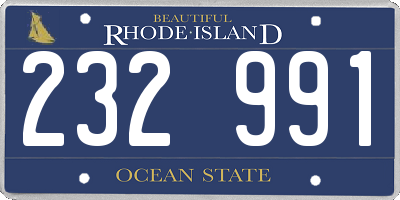 RI license plate 232991