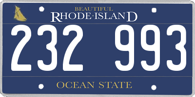 RI license plate 232993