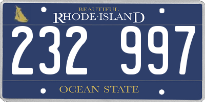 RI license plate 232997
