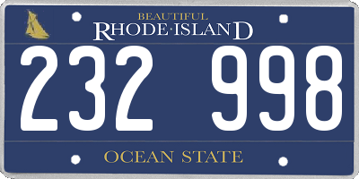 RI license plate 232998