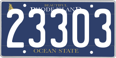 RI license plate 23303