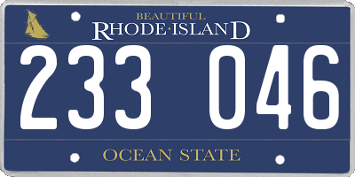 RI license plate 233046