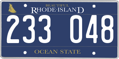 RI license plate 233048