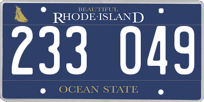 RI license plate 233049