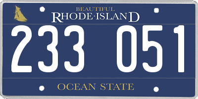 RI license plate 233051