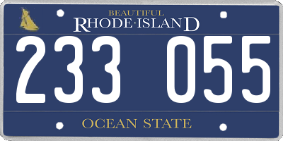 RI license plate 233055