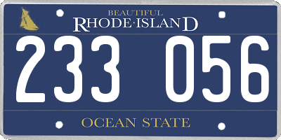 RI license plate 233056