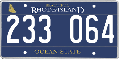 RI license plate 233064