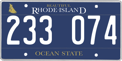 RI license plate 233074