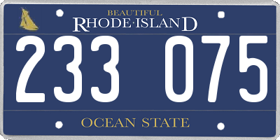 RI license plate 233075