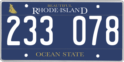 RI license plate 233078