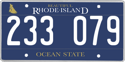 RI license plate 233079
