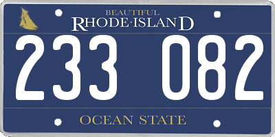 RI license plate 233082